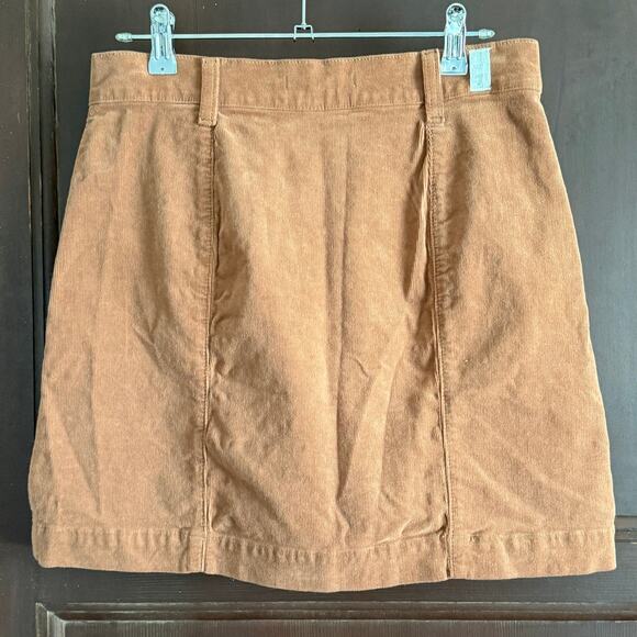 7 FOR ALL MANKIND | Brown Corduroy Button Front Mini Skirt | Size 26 - Picture 3 of 7